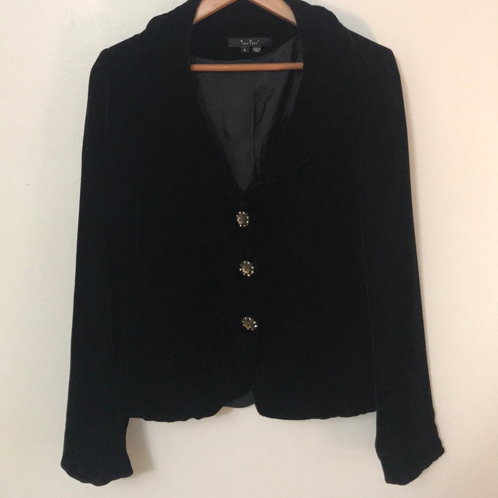 E C I New York Velvet Black Blazer